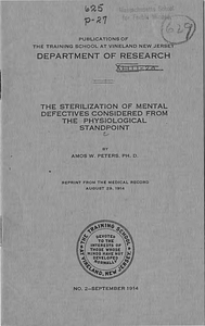 The sterilization of mental defectives considered from the physiological standpoint