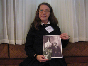 Mary Concannon at the Irish Immigrant Experience Mass. Memories Road Show