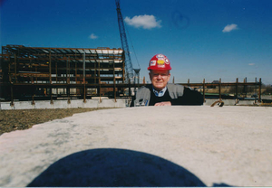 Photo of construction of Campus Center by university photographer