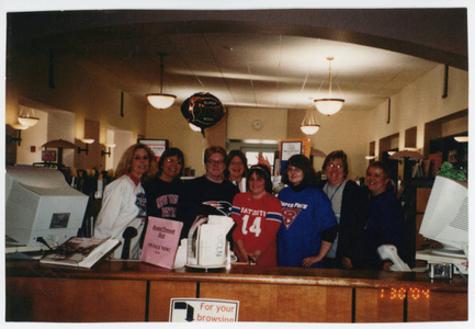 Library staff--Superbowl day