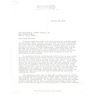 Letter, Judge Garrity, October 24, 1975.