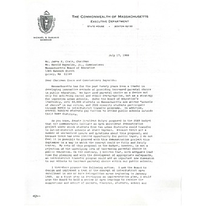 Letter, MA Board of Education, July 17, 1988.