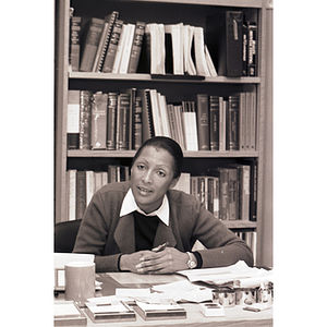 Law professor Denise Carty-Bennia sits in an office