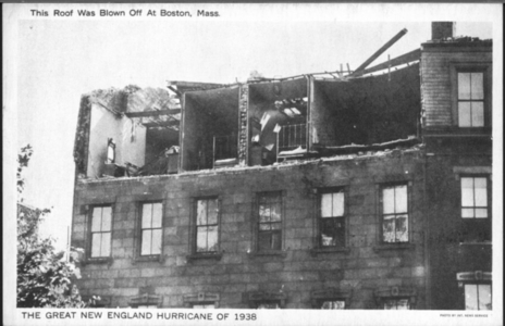 This roof was blown off at Boston, Mass., photo by International News Service, New York, New York