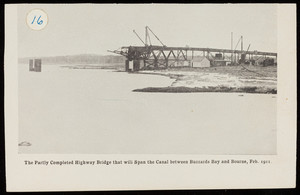 Early construction on the Bourne Bridge