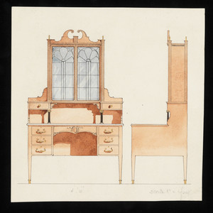 Watercolor -- Secretary Bookcase