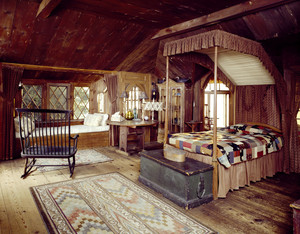 View of Indian Room showing window seat and bed, Beauport, Sleeper-McCann House, Gloucester, Mass.
