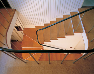 Stairway from above, Gropius House, Lincoln, Mass.