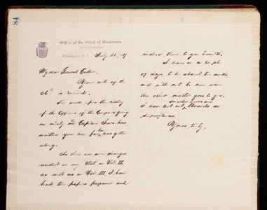 Thomas Lincoln Casey Letterbook (1888-1895), Thomas Lincoln Casey to General G. W. Cullum, July 31, 1889