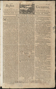 The Boston-Gazette, and Country Journal, 26 August 1765