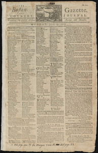 The Boston-Gazette, and Country Journal, 13 July 1767