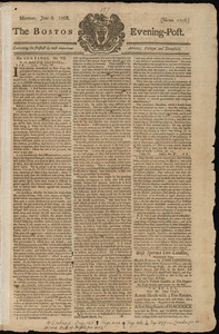 The Boston Evening-Post, 6 June 1768 (includes supplement)