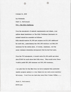 Memorandum from Mark H. McCormack to Jay Michaels