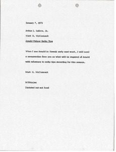 Memorandum from Mark H. McCormack to Arthur J. Lafave Jr.