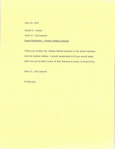 Memorandum from Mark H. McCormack to Robert S. Burton