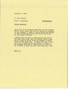 Memorandum from Mark H. McCormack to H. Kent Stanner