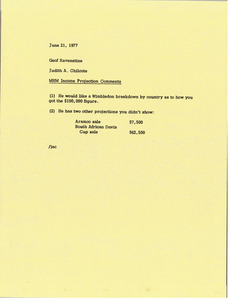 Memorandum from Judy A. Chilcote to Geof Ravenstine