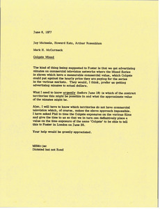 Memorandum from Mark H. McCormack to Jay Michaels, Howard Katz and Arthur Rosenblum