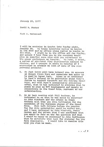 Memorandum from Mark H. McCormack to David R. Foster