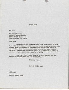 Letter from Mark H. McCormack to David Kennedy