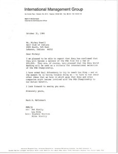 Letter from Mark H. McCormack to Mickey Powell