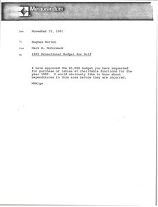 Memorandum from Mark H. McCormack to Hughes Norton