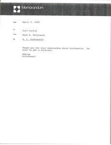 Memorandum from Mark H. McCormack to Curt Curtis