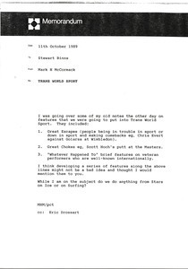 Memorandum from Mark H. McCormack to Stewart Binns