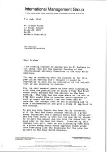 Letter from Mark H. McCormack to Graham Marsh