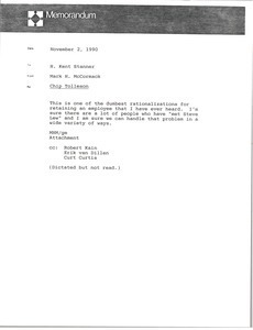 Memorandum from Mark H. McCormack to H. Kent Stanner