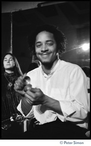 Govinde, with finger cymbals, performing with Amazing Grace at the Energy Center