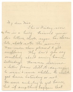 Letter from Letitia Crane to Frank F. Newth