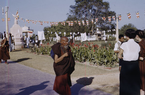 Older Tibetan monk at the the Mulagandhakuti vihara Buddhist temple
