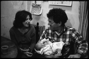 Nina and Dan Keller with infant, Montague Farm Commune