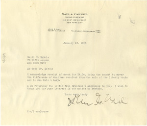 Letter from Nail & Parker Real Estate to W. E. B. Du Bois