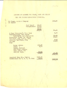 Account of expense for flags, maps and charts for the fourth Pan-African Congress.