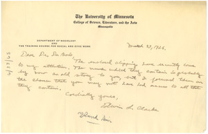 Letter from Edwin L. Clarke to W. E. B. Du Bois