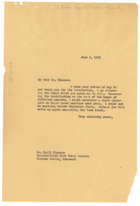 Letter from W. E. B. Du Bois to International Mark Twain Society