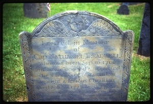 Ipswich (Mass.) gravestone: Treadwell, Nathaniel (d. 1777)