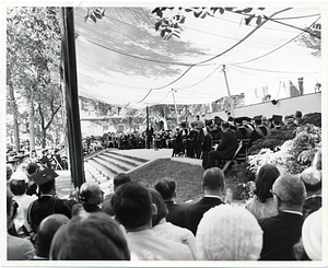 Mayor John F. Collins attending a commencement ceremony