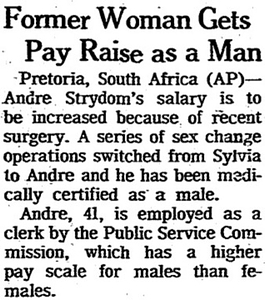 Former Woman Gets Pay Raise as a Man
