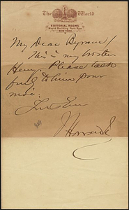 Letter written by J. Howard, Jr.