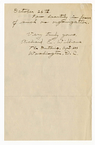 Letter from Richard E. Williams to Mary Lena Wilson, November 13, 1927