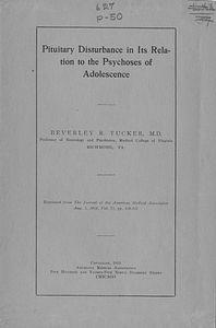 Pituitary disturbance in its relation to the psychoses of adolescence