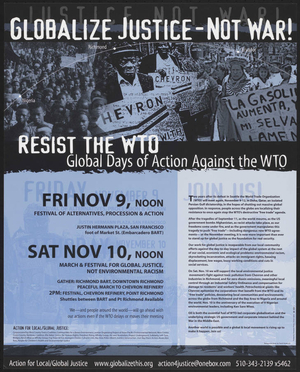 Globalize justice - not war! : Resist the WTO