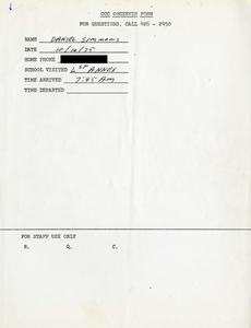 Citywide Coordinating Council daily monitoring report for South Boston High School's L Street Annex by Daniel R. Simmons, 1975 October 16