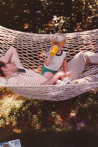 Dad and David relaxing in hammock