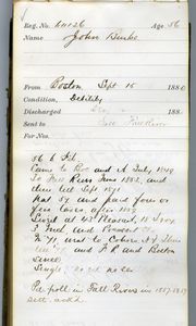 Tewksbury Almshouse Intake Record: Burke, John