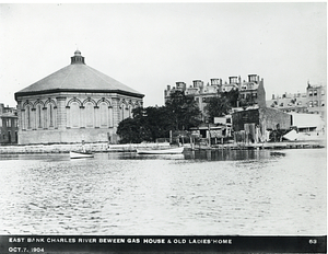 East bank Charles River between gas house and Old Ladies' Home