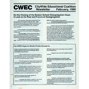 CWEC newsletter, February, 1986.